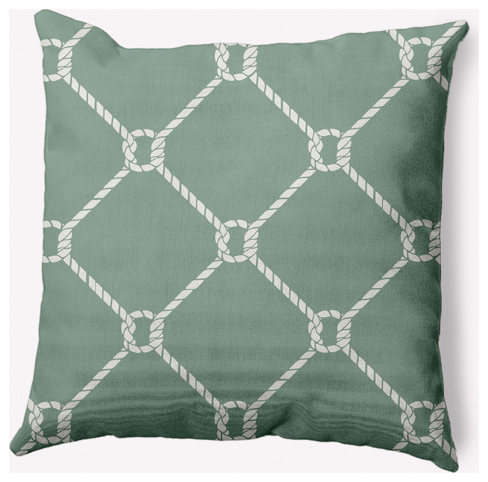 18x18" Ahoy! Nautical Decorative Indoor Pillow, Sage