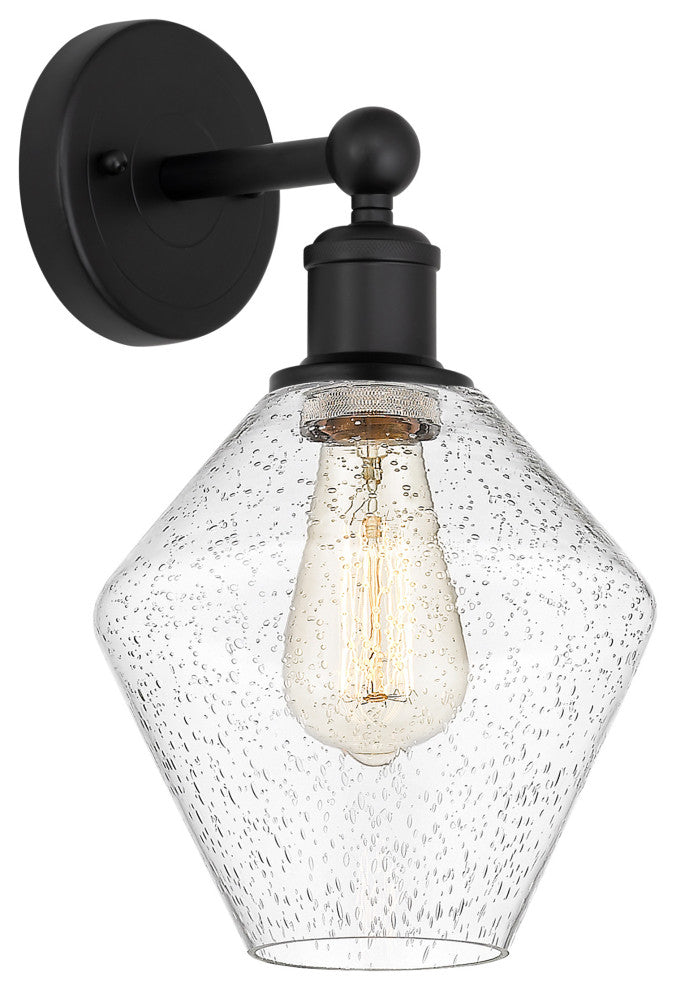 Edison Cindyrella 1-Light 8" Sconce, Matte Black, Seedy Shade