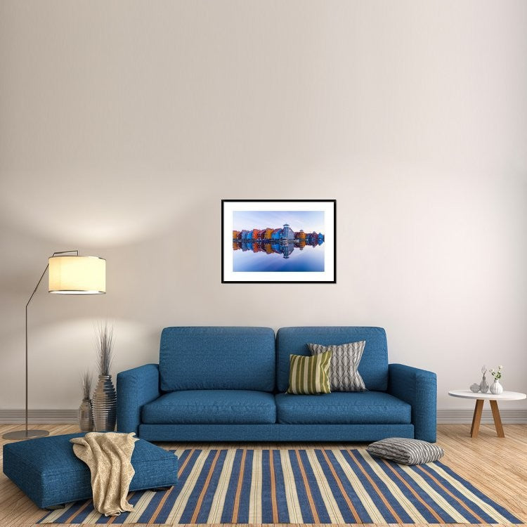"Colored Homes" Framed Digital Print by Ton Drijfhamer, 38"x28"