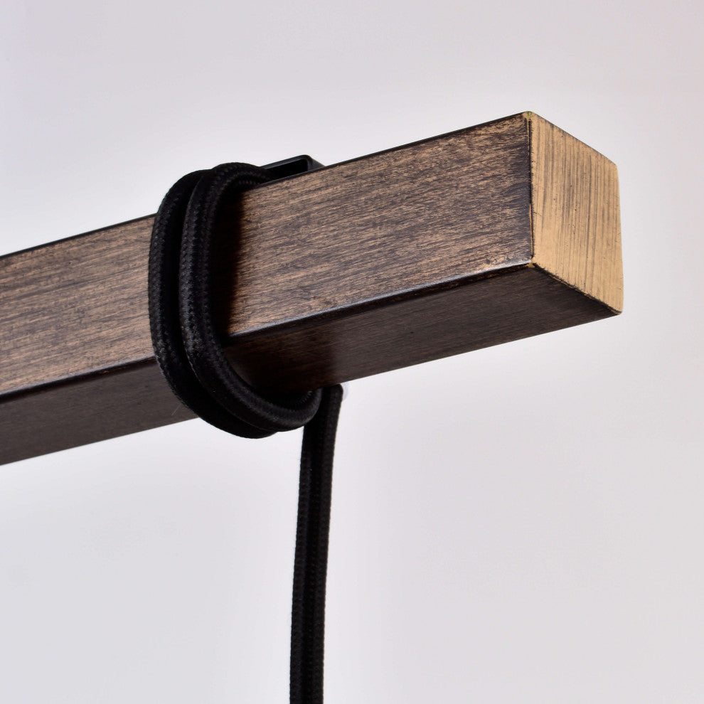 Amber 6-light Wall Sconce in Antique Black and Faux Wood Grain Finish