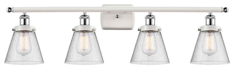 Innovations 916-4W-WPC-G64 4-Light Bath Vanity Light, White, Polished Chrome