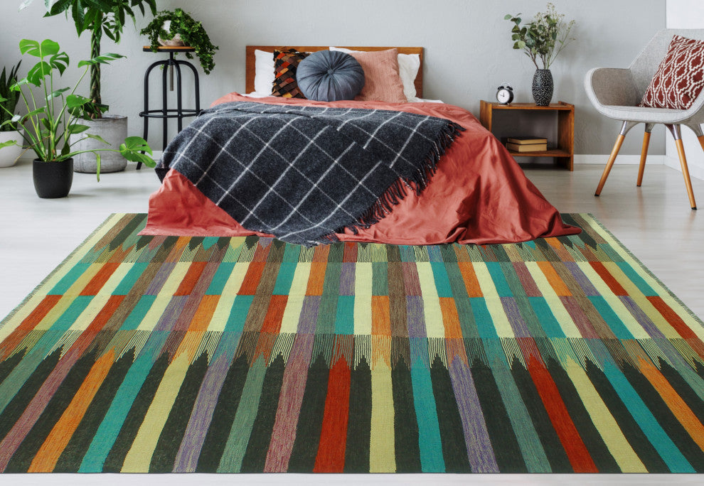 Winchester Kilim Cadena Charcoal/Ivory Rug, 8'0x11'6