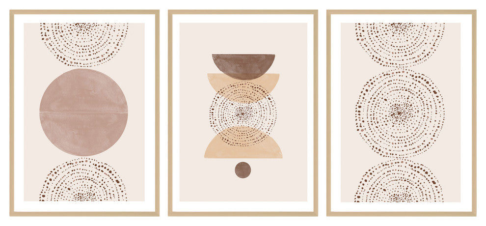 Boho Framed 3-Piece Wall Art Set by The Miuus Studio, 16"x24", Framed