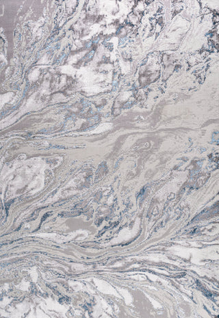 Swirl Marbled Abstract Area Rug, Gray/Blue, 4 X 6