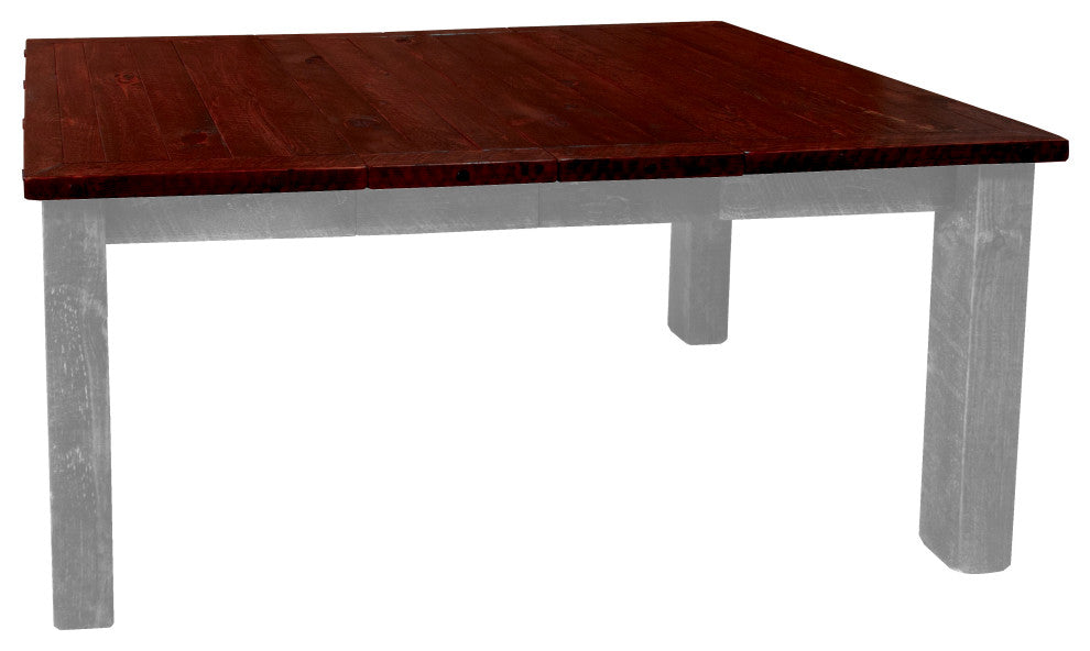 Barnwood Style Timber Peg Extension Table, Thunder White and Michael's Cherry, 2-Leaf 36" X 72"