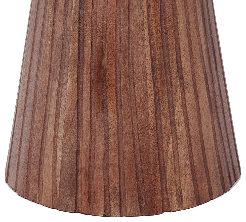 GDF Studio 21"H Drum-Shaped Mango Wood Round End Table, Honey