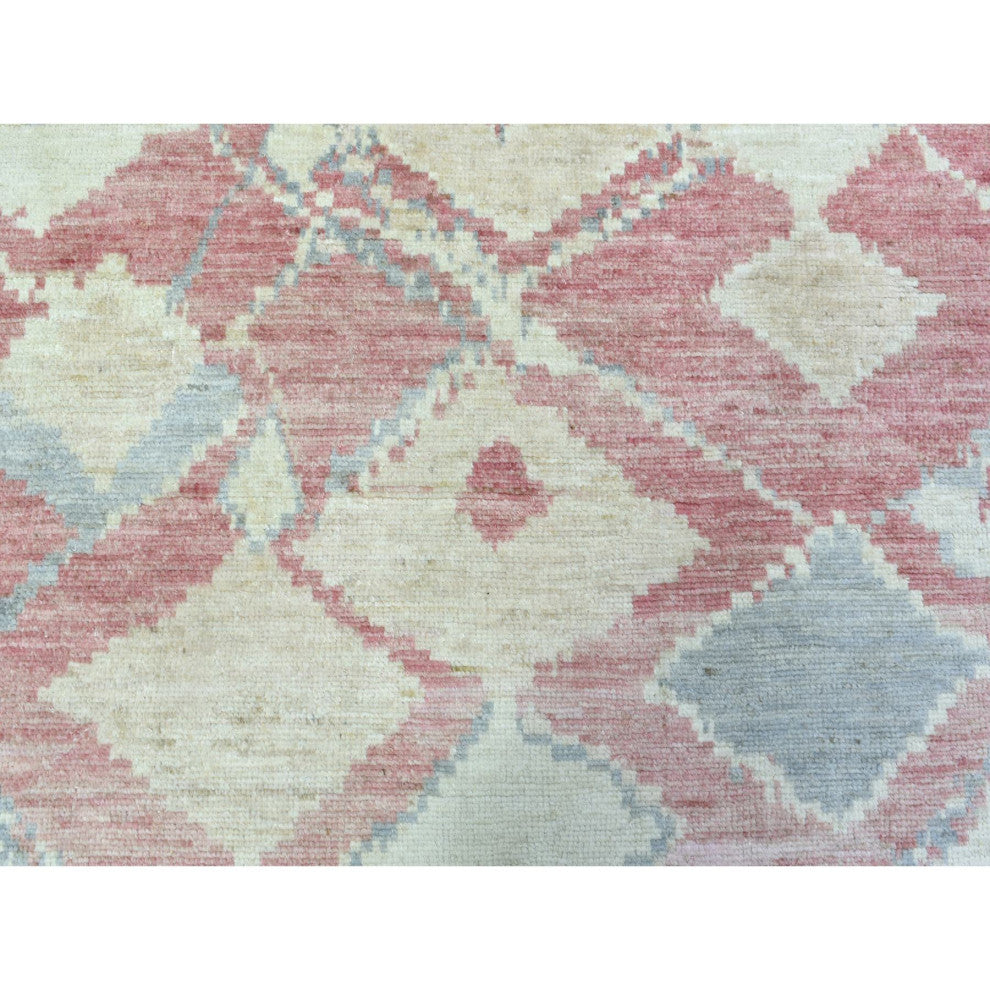Pink, Soft Wool Hand Knotted, Boujaad Moroccan Berber Oriental Rug, 8'1"x11'7"