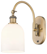 Ballston-Bella 1-Light 6" Sconce, Swivel Arm, Brushed Brass, Gloss White