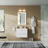 Boutique Bath Vanity, High Gloss White, 30", Single Sink, Wall Mount