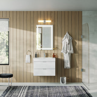 Boutique Bath Vanity, High Gloss White, 30", Single Sink, Wall Mount