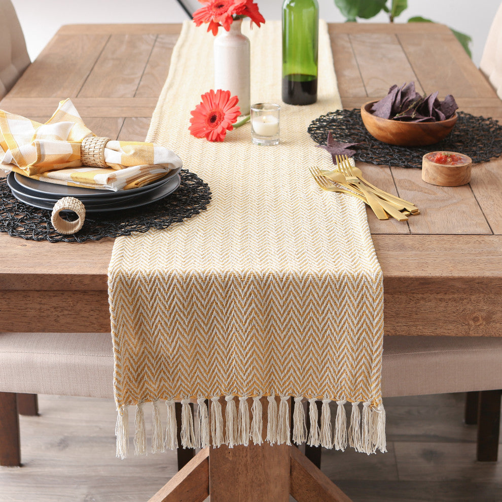 Honey Gold Chevron Table Runner 15x108