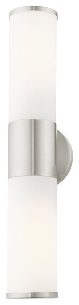 Brushed Nickel Contemporary, Minimal, Urban, Clean Vanity Sconce