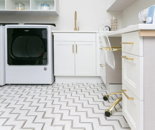 Chevron 11.8"x11.8" Herringbone Gray Porcelain Wall & Floor Mosaic Tile