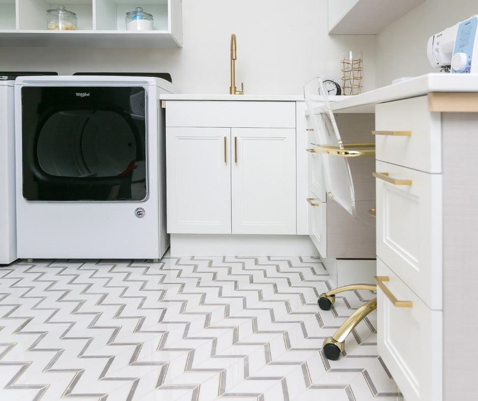 Chevron 11.8"x11.8" Herringbone Gray Porcelain Wall & Floor Mosaic Tile