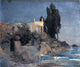 Arnold Bocklin A Villa by the Sea, 20"x25" Gallery Wrapped Canvas Print