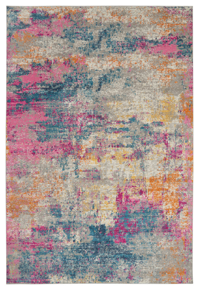 Nourison Passion 9' x 12' Ivory Multicolor Modern Indoor Area Rug