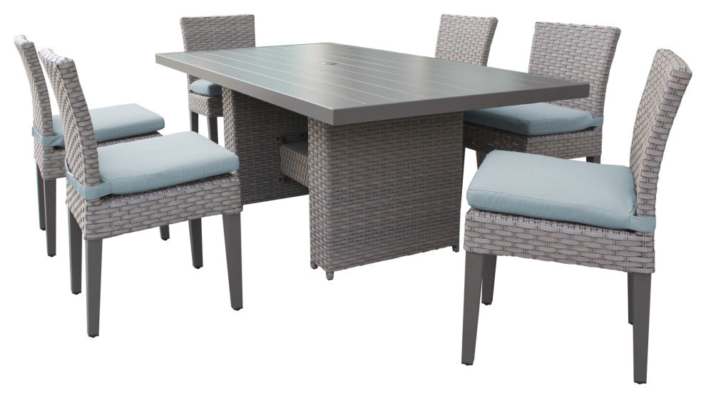 Florence Rectangular Patio Dining Table With 6 No Arm Chairs Spa