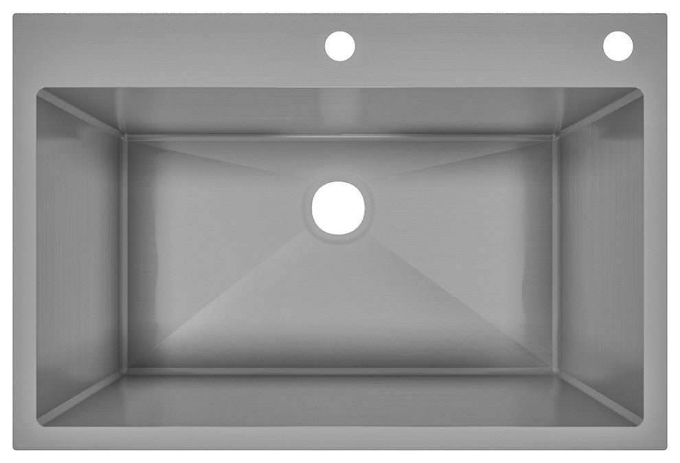 Sinber Single Bowl Kitchen Sink with 304 Stainless Steel Satin Finish, 33"x22", Drop in