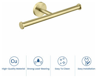 Circular Double Toilet Paper Holder, Brushed Gold