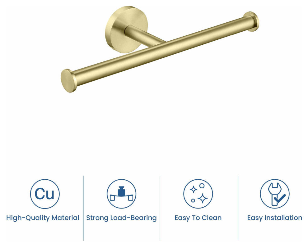 Circular Double Toilet Paper Holder, Brushed Gold