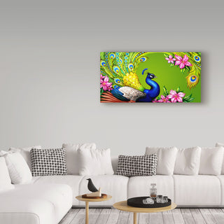 Maria Rytova 'Gorgeous Peacock' Canvas Art, 47"x24"