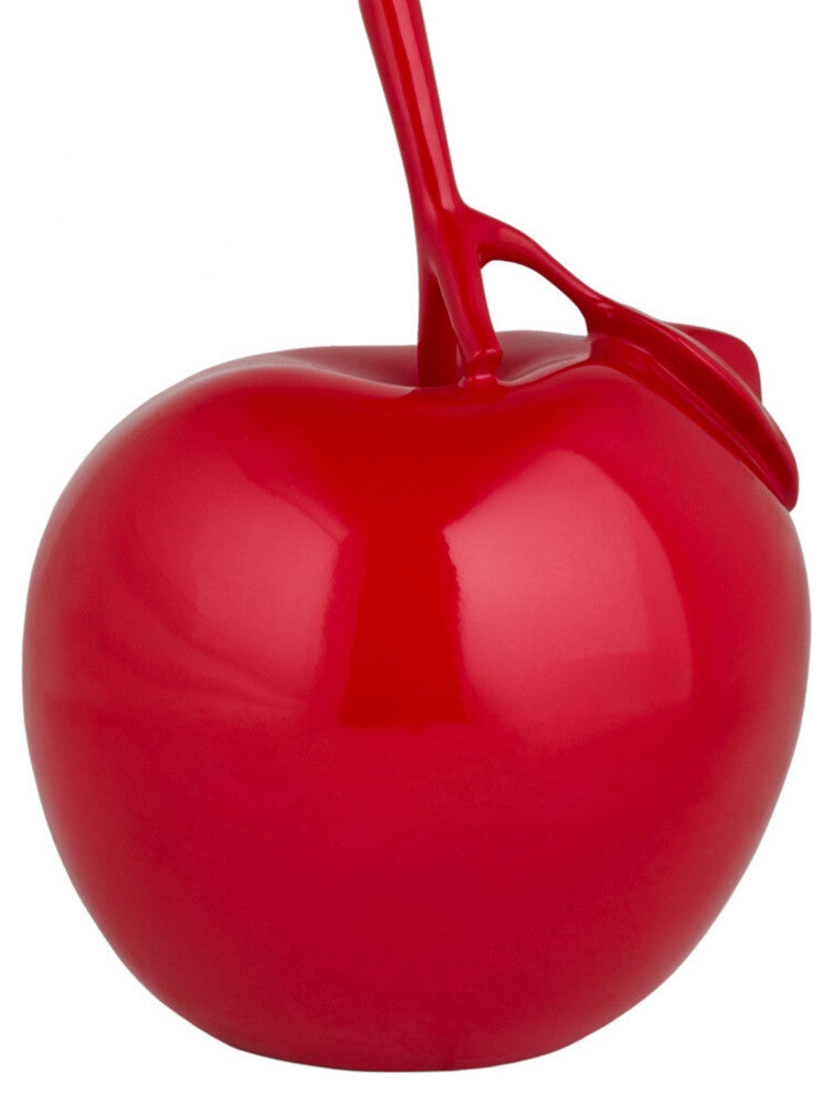Resin Apple Sculpture, Chrome Style, Red