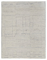 Conor Modern Distressed, Ivory/Gray/Blue, 5'6"x8'6" Area Rug