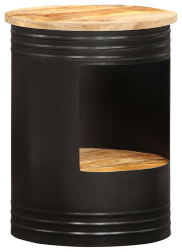 vidaXL Coffee Table Round End Accent Sofa Table with Storage Solid Wood Mango