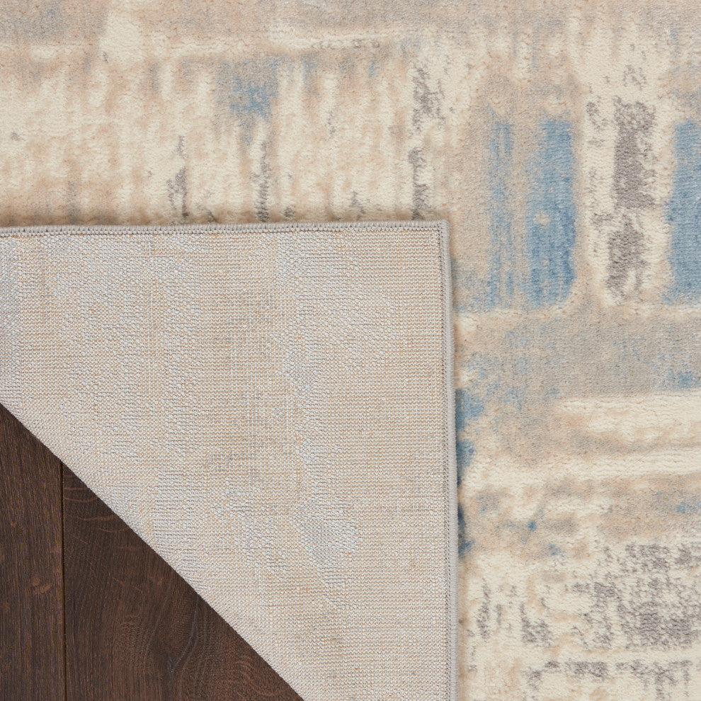 Nourison Solace 8' x 10' Ivory/Grey/Blue Modern Indoor Area Rug
