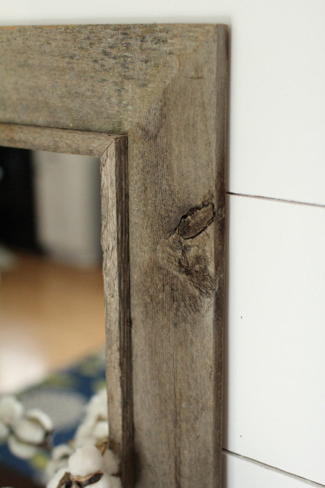 Rustic Mirror, Western Rustic Style With Raised Inside Edge, 20"x30"