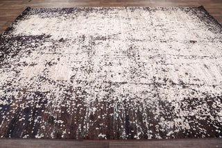 Transitional Distressed Oriental Stripes Area Rug, Beige, 6x9'
