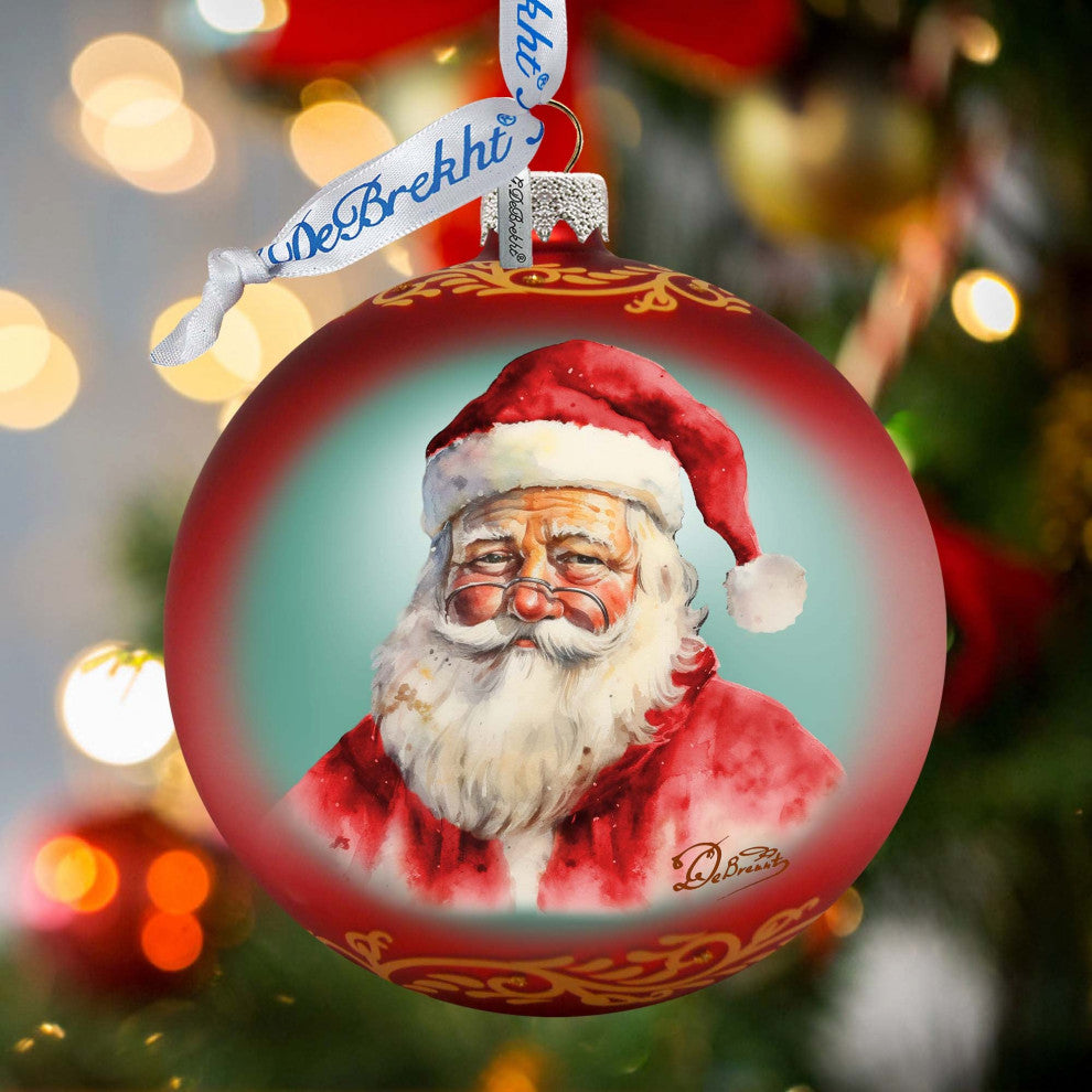 Captivating Smile of Santa Ball Glass Ornament Christmas Decor