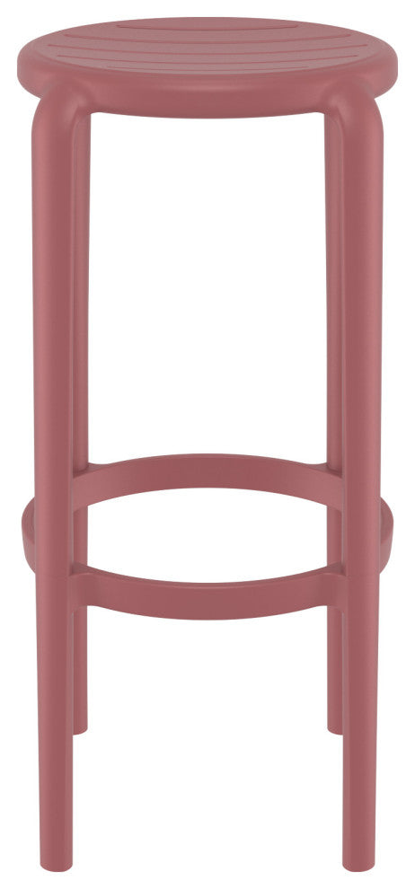 Tom Resin Bar Stool, Set of 2, Black, Marsala