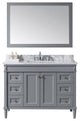 Tiffany 48" Single Bathroom Vanity, Gray, Mirror Included_square Sink