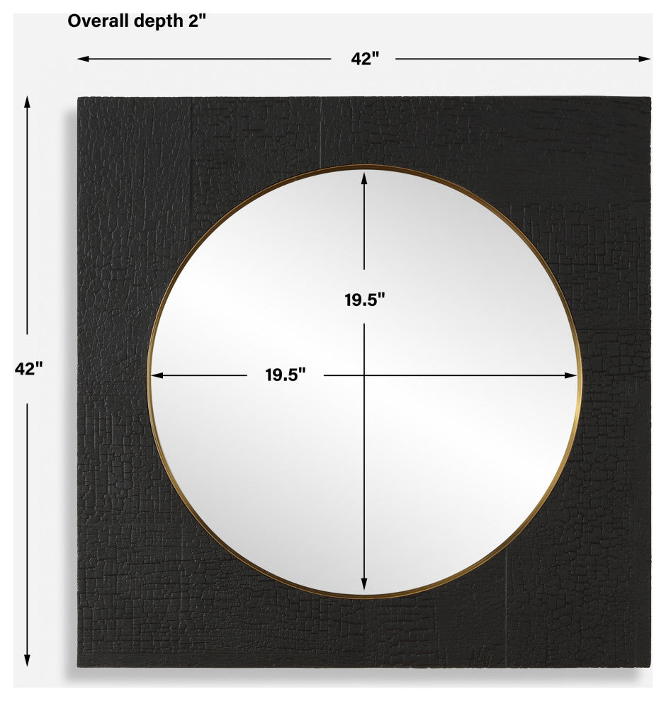 Uttermost Ember Black Square Mirror