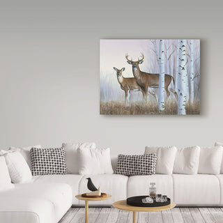 Rusty Frentner 'Deer In Birch Woods' Canvas Art, 47"x35"