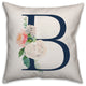 Floral Monogram B 18x18 Indoor/Outdoor Pillow