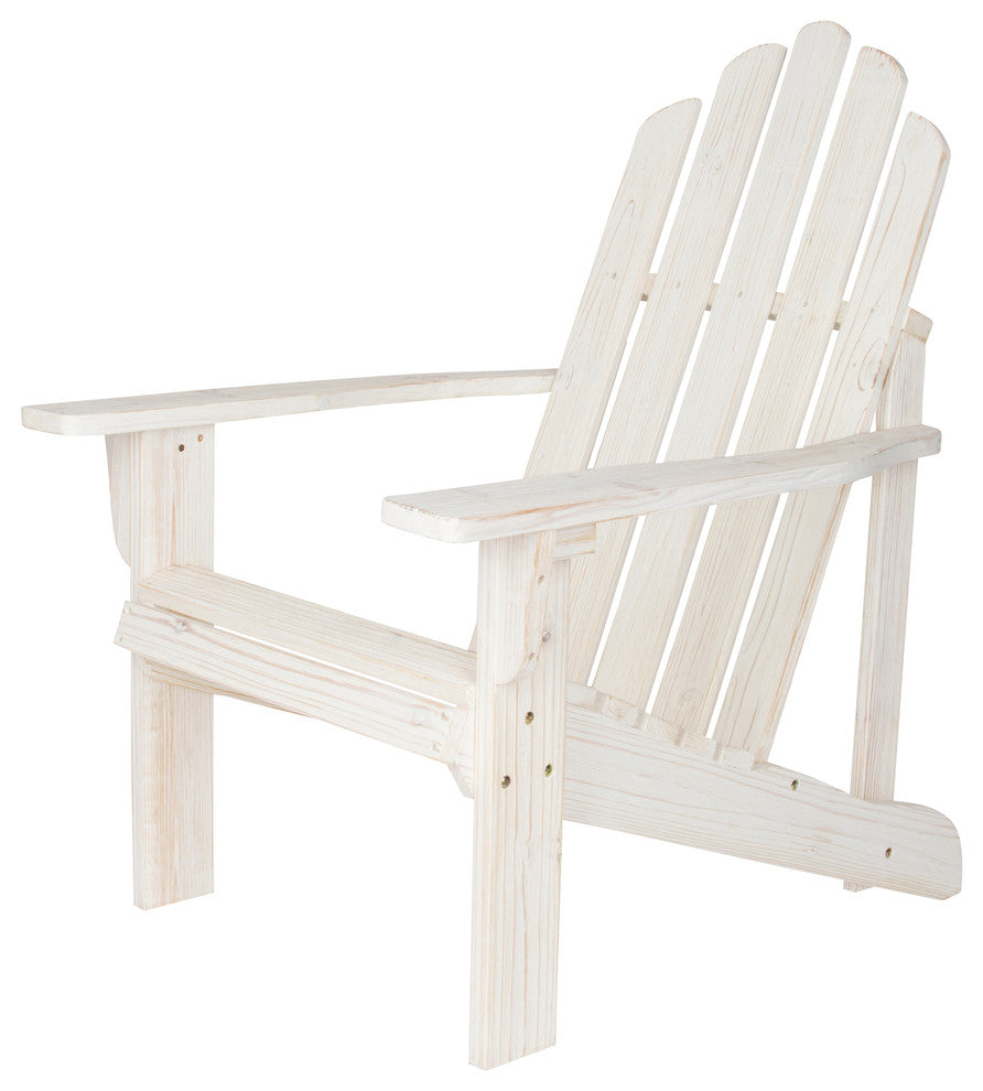 Rustic Adirondack Chair, Distressed White