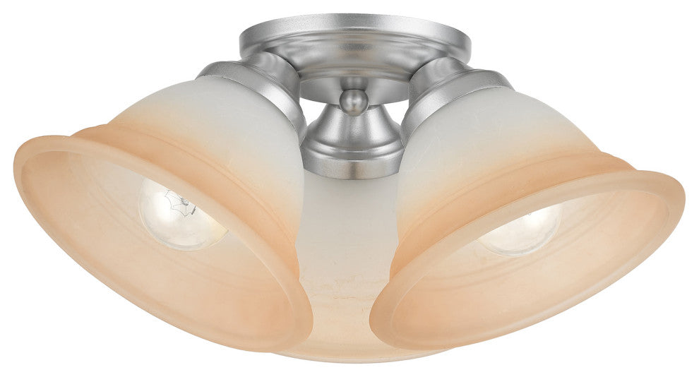 Livex Lighting Wynnewood 3-Light Painted Satin Nickel Flush Mount