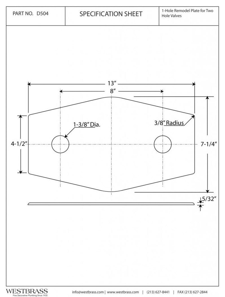 Two-Hole Remodel Plate In Satin Nickel
