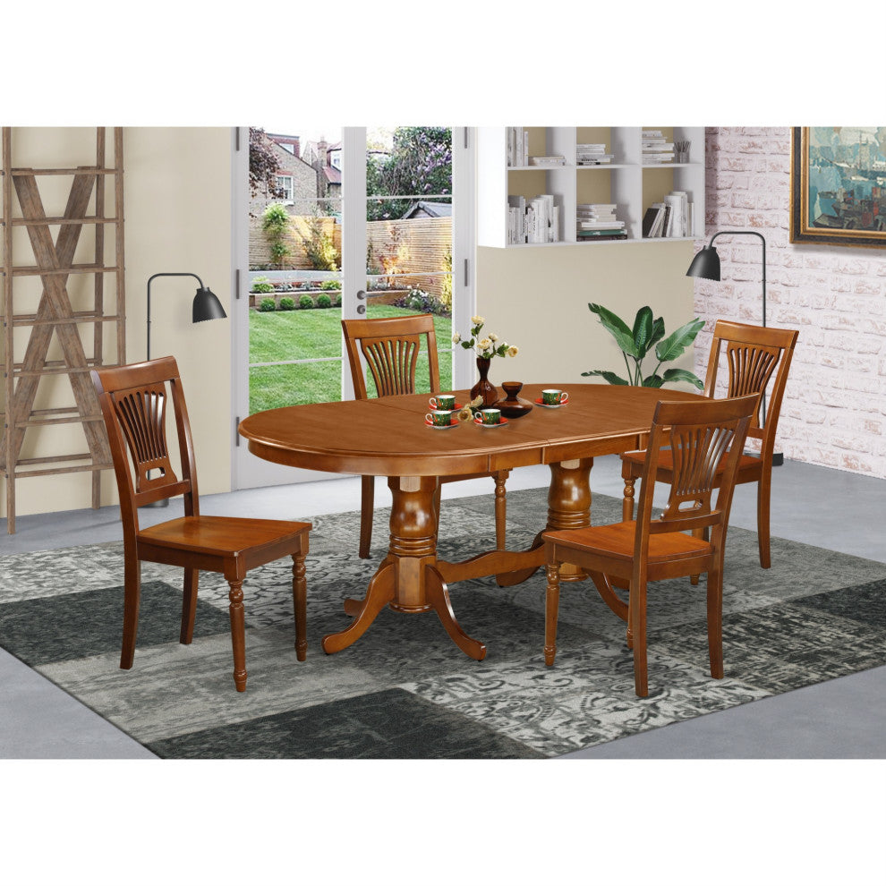 Plai5-Sbr-W 5-Piece Dining Room Set-Dining Table Plus 4 Dining Chairs