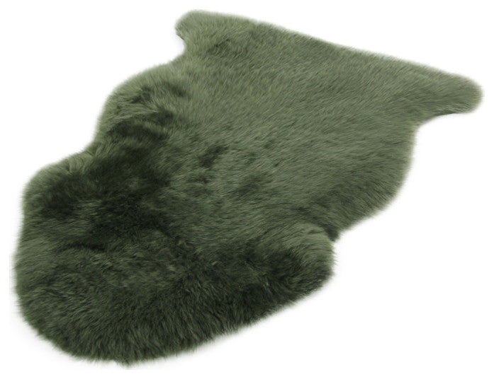 Modern Sheepskin Single Pelt 2'X3' Rug, Cypress