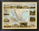"Carta Orografica, 1885" Framed Canvas Giclee by Antonio Garcia Cubas, 34x28"