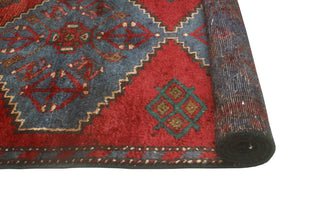Fine Vintage Distressed Carver Red/Blue Runner, 2'7 x 8'10