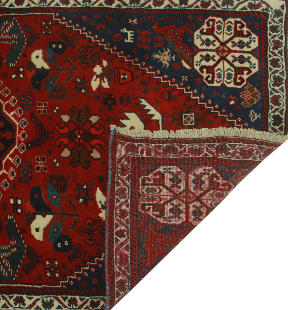 Fine Vintage Distressed Saghir Red Rug