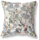 26" Pink Gray Florals Indoor Outdoor Zippered Throw Pillow