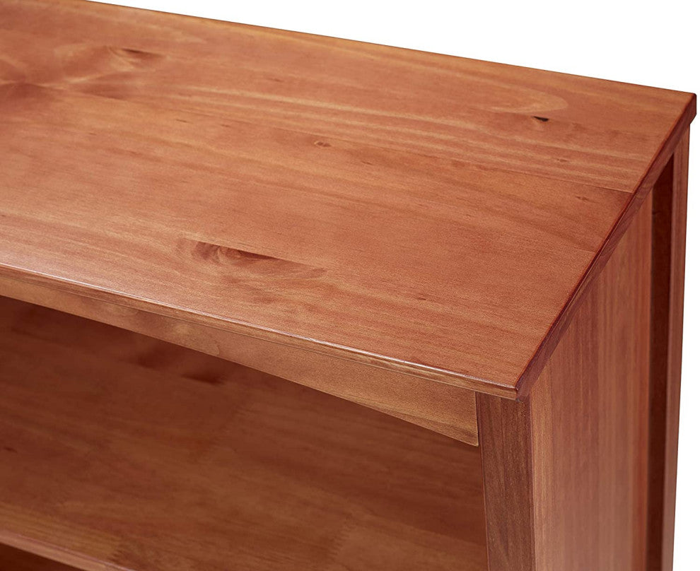 Traditional Bookcase, 4 Open Shelves With Closed Back, Brown