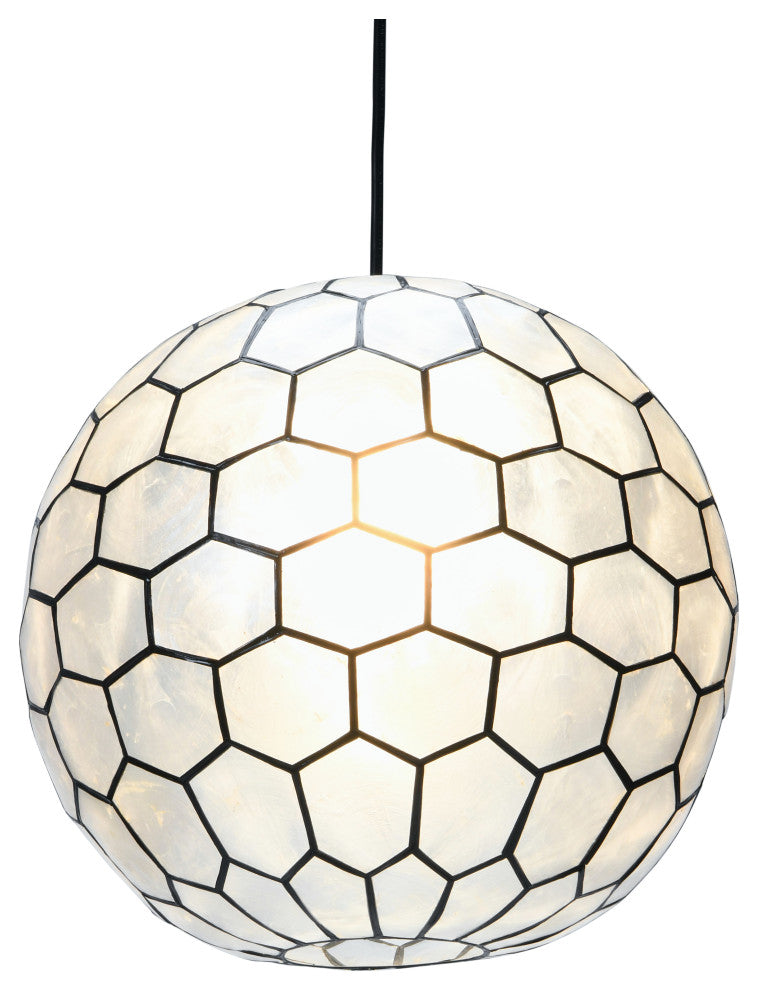 Capiz Honeycomb Ceiling Light, Medium