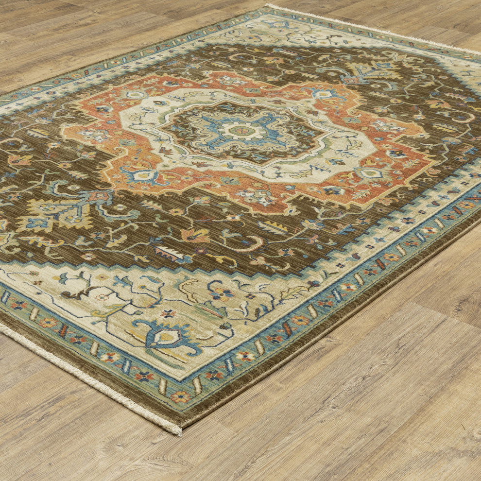 Fabienne Medallion Indoor Area Rug, Brown, 2'x3'