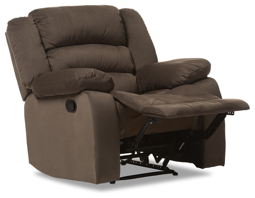 Hollace Modern Taupe Microsuede 1-Seater Recliner